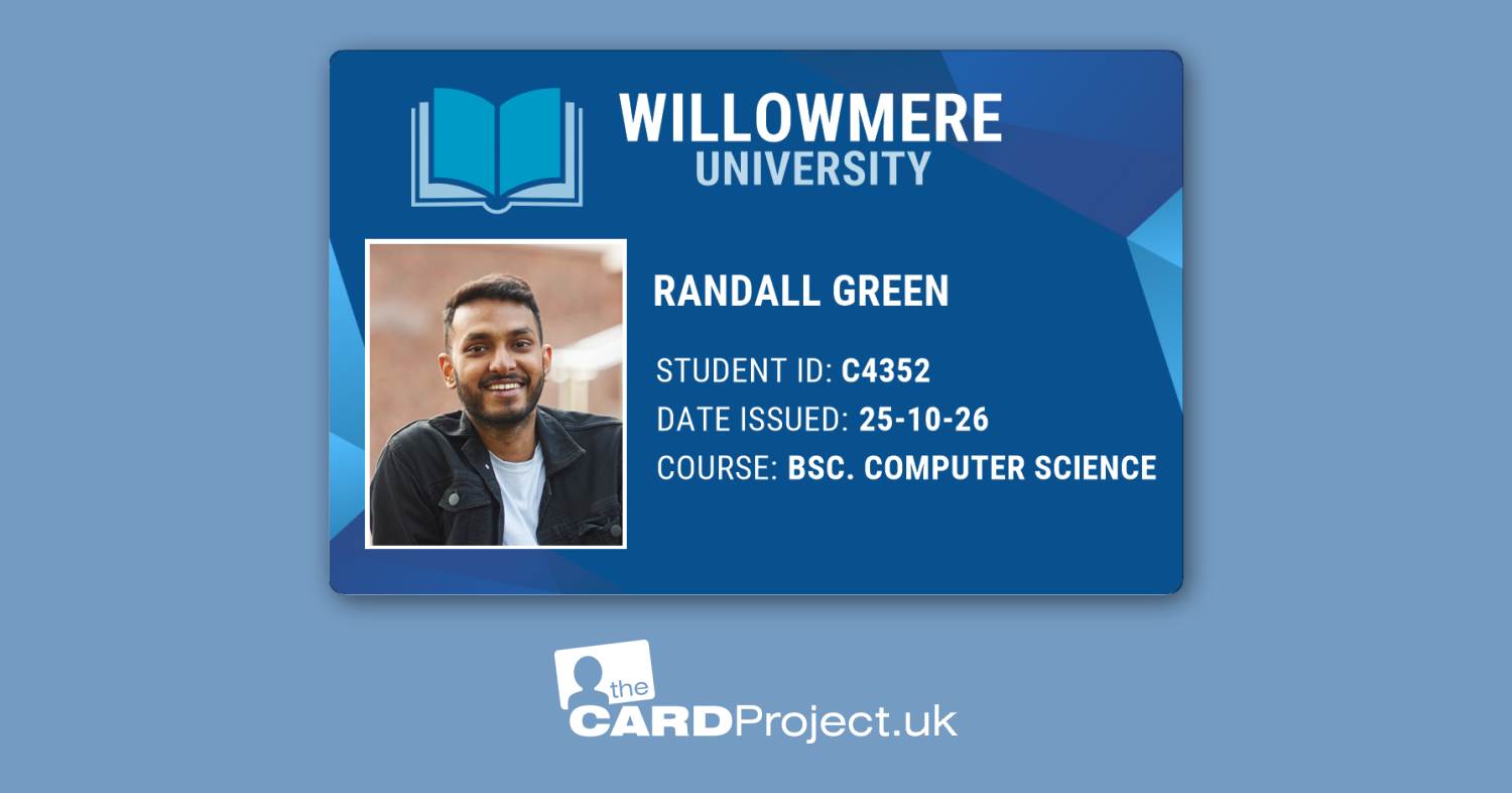 University Student ID Card - Library Book Blue